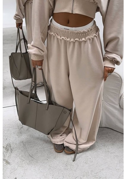 Kadın Yeni Sezon Vizon Renk Fermuar Kapama Eşofman Takımı 2 Parça fiyatları