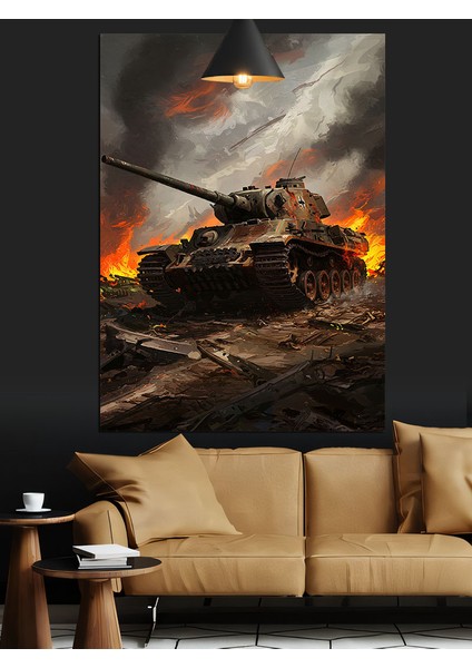 Savaş Alanı Tank Dekoratif Kanvas - Mdf Ahşap Tablo fiyatları
