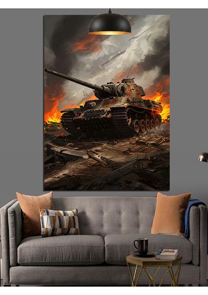 Savaş Alanı Tank Dekoratif Kanvas - Mdf Ahşap Tablo indirimleri