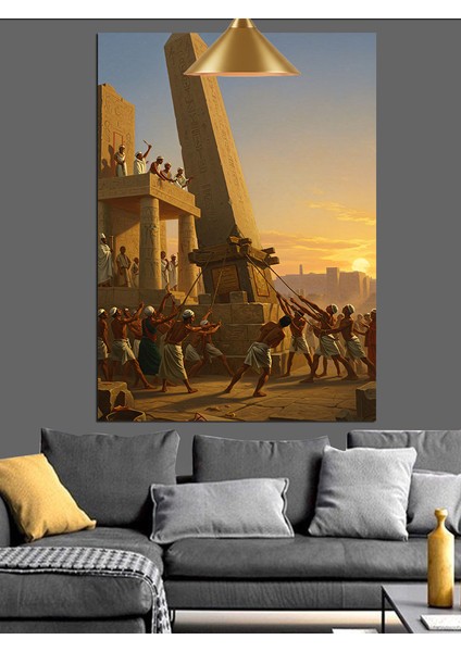 Antik Dikilitaş Heykel Dekoratif Kanvas - Mdf Ahşap Tablo modelleri