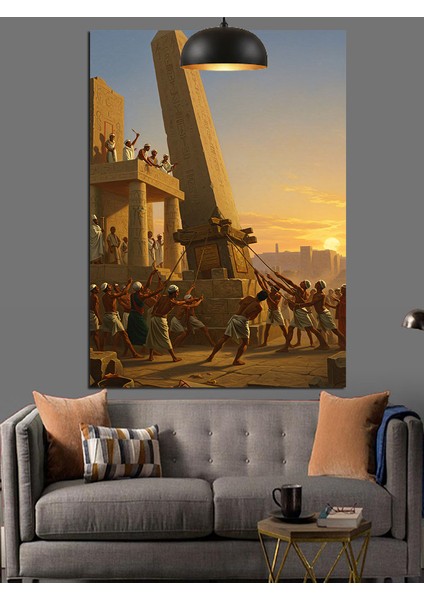 Antik Dikilitaş Heykel Dekoratif Kanvas - Mdf Ahşap Tablo indirimleri