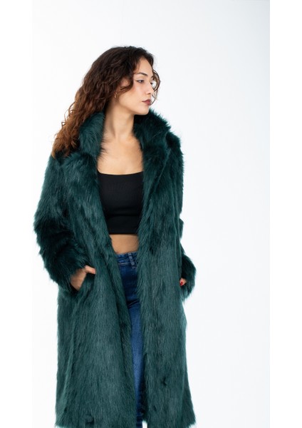 Ingiliz Yaka Kürk Manto (Yüksek Gramaj Ekstra Kalın)