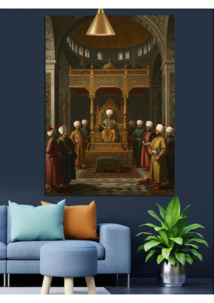 Tahtta Osmanlı Padişah Dekoratif Kanvas - Mdf Ahşap Tablo modelleri