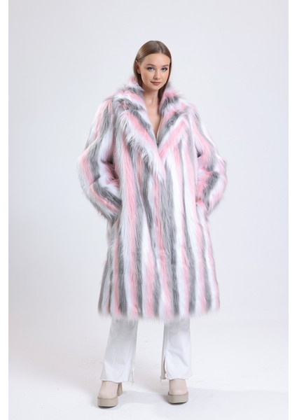 Ingiliz Yaka Kürk Manto (Yüksek Gramaj Ekstra Kalın)