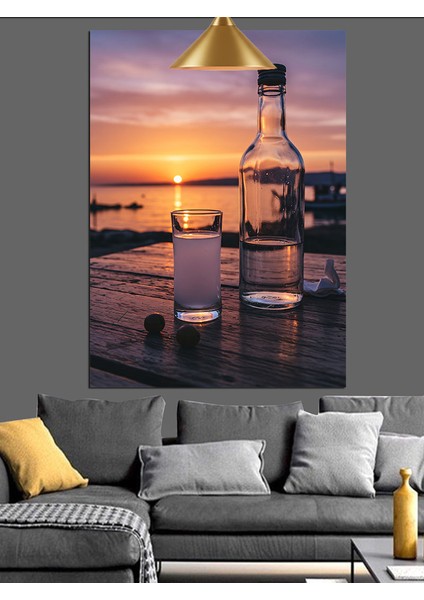 Gün Batımı ve Rakı Dekoratif Kanvas - Mdf Ahşap Tablo indirimleri