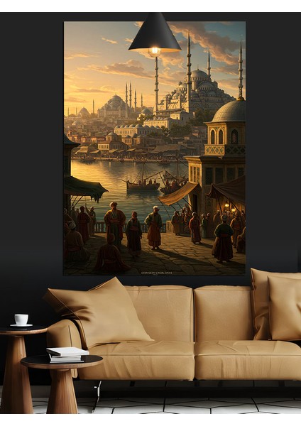 Istanbul Cami Manzarası Dekoratif Kanvas - Mdf Ahşap Tablo
