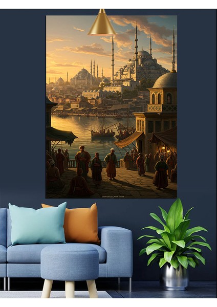 Istanbul Cami Manzarası Dekoratif Kanvas - Mdf Ahşap Tablo indirimleri