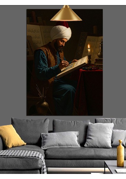 Osmanlı Bilgin Çalışma Dekoratif Kanvas - Mdf Ahşap Tablo fiyatları