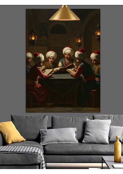 Osmanlı Bilginler Sohbet Dekoratif Kanvas - Mdf Ahşap Tablo indirimleri