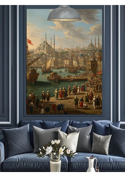 Osmanlı Liman Manzarası Dekoratif Kanvas - Mdf Ahşap Tablo fiyatları