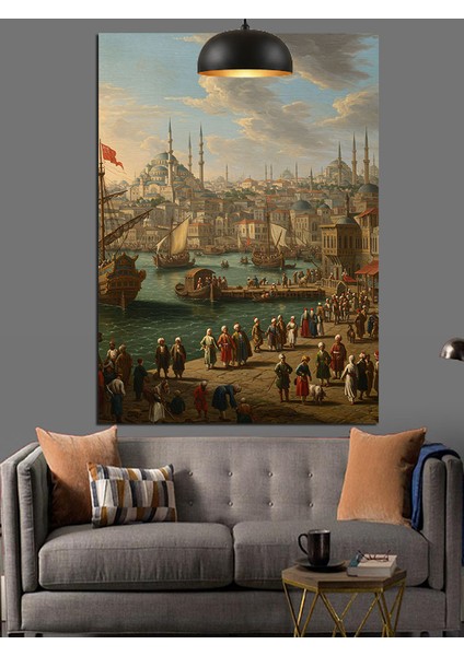 Osmanlı Liman Manzarası Dekoratif Kanvas - Mdf Ahşap Tablo modelleri