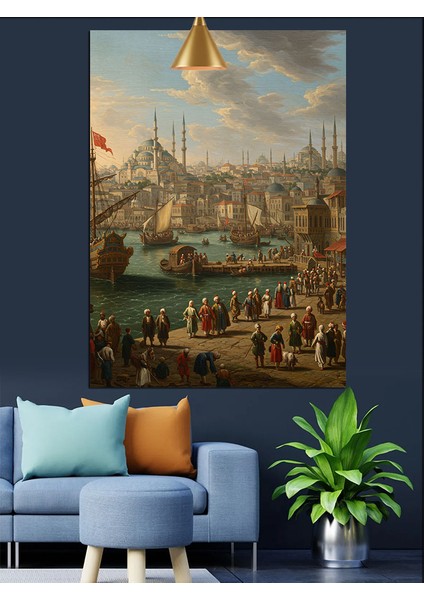 Osmanlı Liman Manzarası Dekoratif Kanvas - Mdf Ahşap Tablo fırsatları