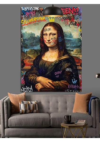 Graffiti Mona Lisa Dekoratif Kanvas - Mdf Ahşap Tablo modelleri