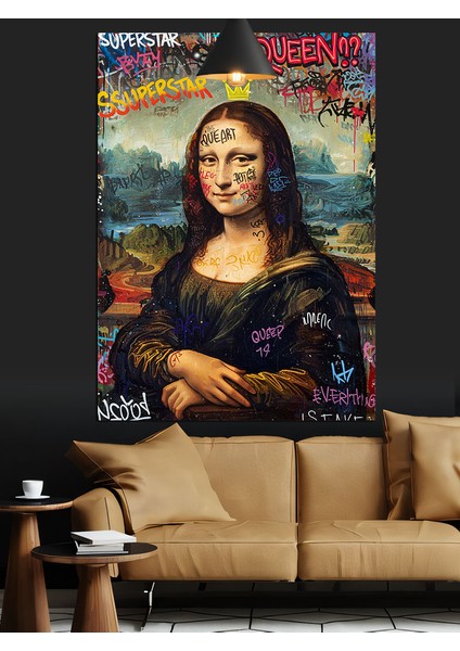 Graffiti Mona Lisa Dekoratif Kanvas - Mdf Ahşap Tablo indirimleri