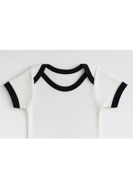 5 Li Set Organik %100 Pamuk Siyah Biyeli 0-3 Ay / 3 Yaş Arası Kız Erkek Unisex Çıtçıtlı Body Zıbın fiyatları