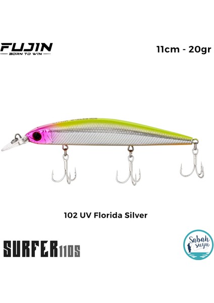 Surfer 110S 11CM 20GR Maket Balık 102 Uv Florida Silver