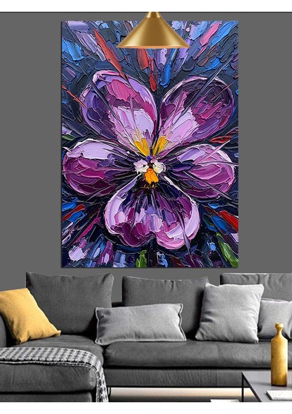 Fırça Darbe Çiçek Dekoratif Kanvas - Mdf Ahşap Tablo fiyatları