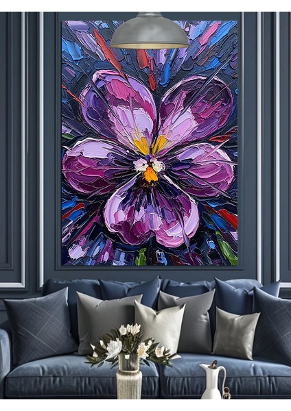 Fırça Darbe Çiçek Dekoratif Kanvas - Mdf Ahşap Tablo modelleri