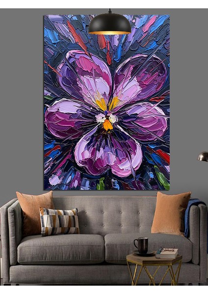 Fırça Darbe Çiçek Dekoratif Kanvas - Mdf Ahşap Tablo fırsatları