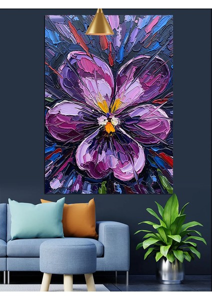 Fırça Darbe Çiçek Dekoratif Kanvas - Mdf Ahşap Tablo indirimleri