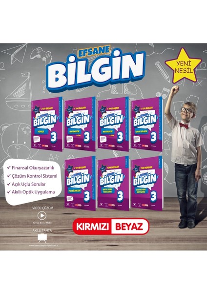Kırmızı Beyaz 3. Sınıf Efsane Bilgin Set