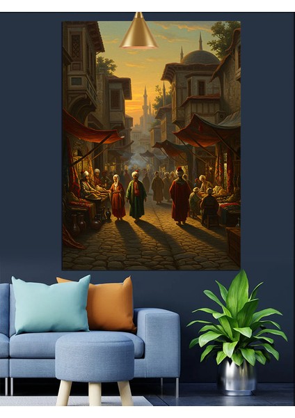 Osmanlı Sokak Hayatı Dekoratif Kanvas - Mdf Ahşap Tablo fiyatları