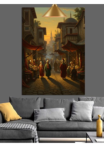 Osmanlı Sokak Hayatı Dekoratif Kanvas - Mdf Ahşap Tablo fırsatları