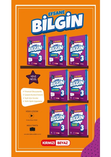 Kırmızı Beyaz 3. Sınıf Efsane Bilgin Set fiyatları