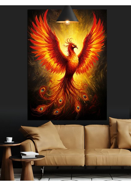 Alevli Anka Kuşu Dekoratif Kanvas - Mdf Ahşap Tablo fiyatları