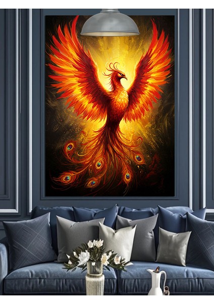 Alevli Anka Kuşu Dekoratif Kanvas - Mdf Ahşap Tablo fırsatları