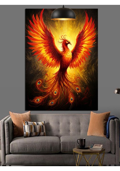 Alevli Anka Kuşu Dekoratif Kanvas - Mdf Ahşap Tablo indirimleri