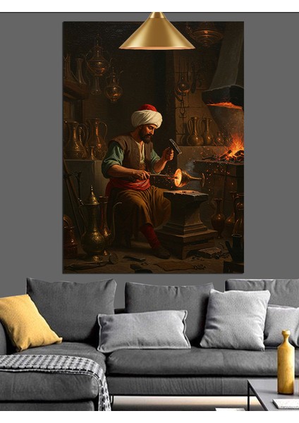 Osmanlı Bilgin Çalışma Dekoratif Kanvas - Mdf Ahşap Tablo modelleri
