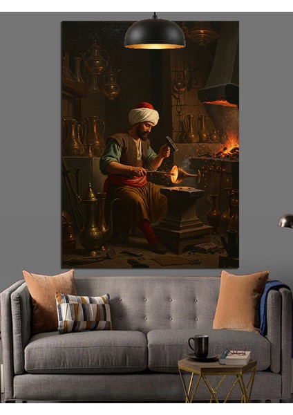 Osmanlı Bilgin Çalışma Dekoratif Kanvas - Mdf Ahşap Tablo indirimleri