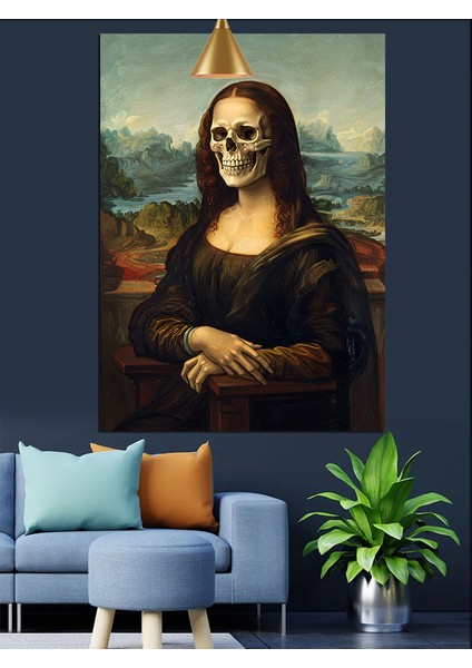 Iskelet Mona Lisa Dekoratif Kanvas - Mdf Ahşap Tablo fiyatları