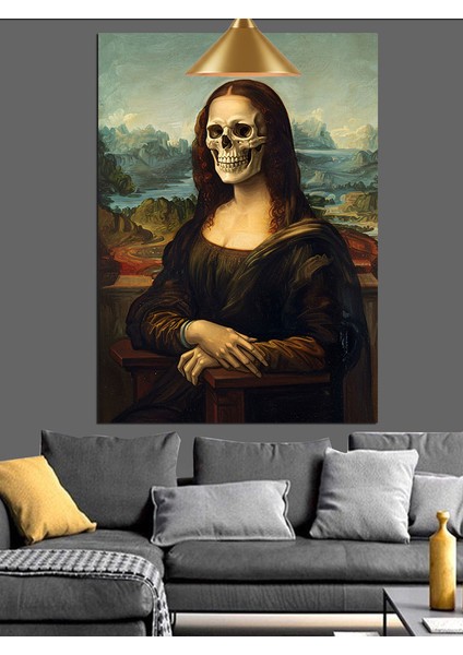 Iskelet Mona Lisa Dekoratif Kanvas - Mdf Ahşap Tablo fırsatları