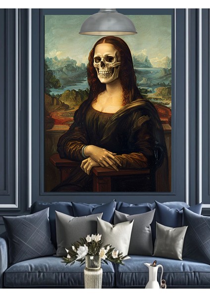 Iskelet Mona Lisa Dekoratif Kanvas - Mdf Ahşap Tablo indirimleri