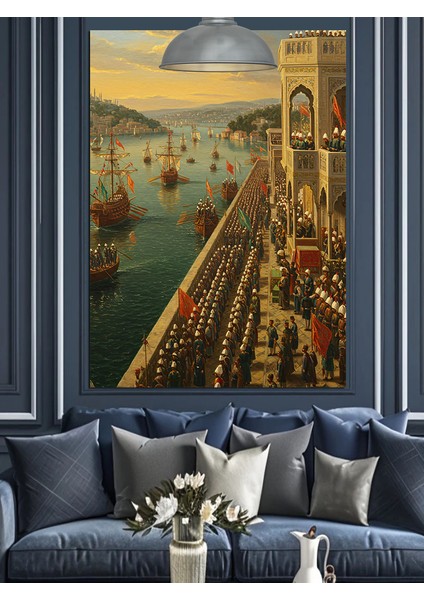 Osmanlıda Donanma Dekoratif Kanvas - Mdf Ahşap Tablo