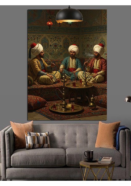 Osmanlı Kahve Sohbet Dekoratif Kanvas - Mdf Ahşap Tablo fiyatları