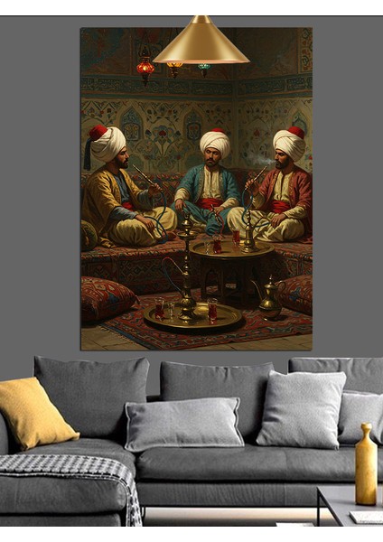 Osmanlı Kahve Sohbet Dekoratif Kanvas - Mdf Ahşap Tablo indirimleri