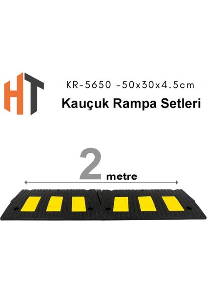 Kauçuk Rampa Set, Otopark Rampası, Kaldırım Rampası 50X30X4,5 cm 2 Metre