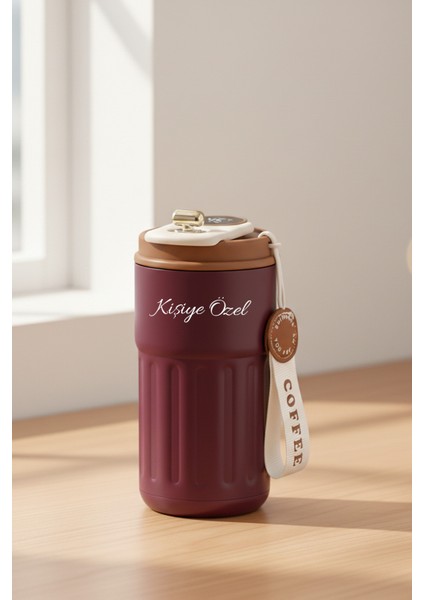 Kişiye Özel Dijital Isı Göstergeli Paslanmaz 304 Bordo Çelik Bardak Termos Mug Kupa 400ML fiyatları