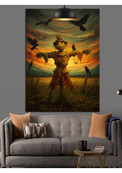 Kargalı Korkuluk Tarlası Dekoratif Kanvas - Mdf Ahşap Tablo fiyatları