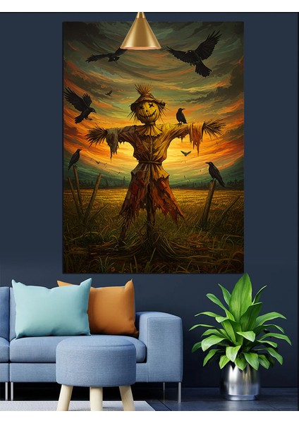 Kargalı Korkuluk Tarlası Dekoratif Kanvas - Mdf Ahşap Tablo modelleri