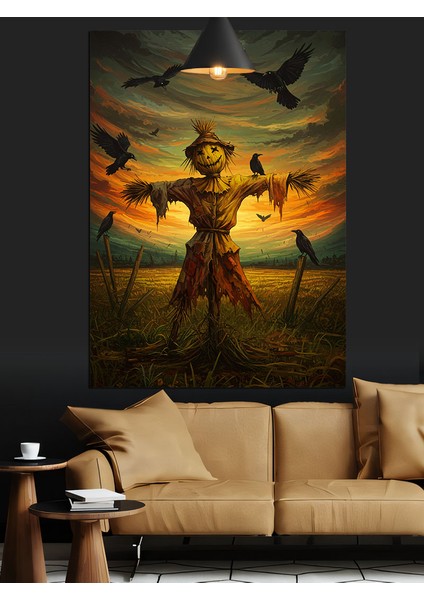 Kargalı Korkuluk Tarlası Dekoratif Kanvas - Mdf Ahşap Tablo fırsatları