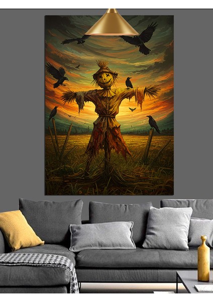 Kargalı Korkuluk Tarlası Dekoratif Kanvas - Mdf Ahşap Tablo indirimleri