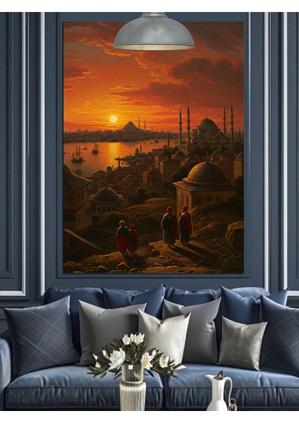 Istanbul Gün Batımı Dekoratif Kanvas - Mdf Ahşap Tablo fırsatları