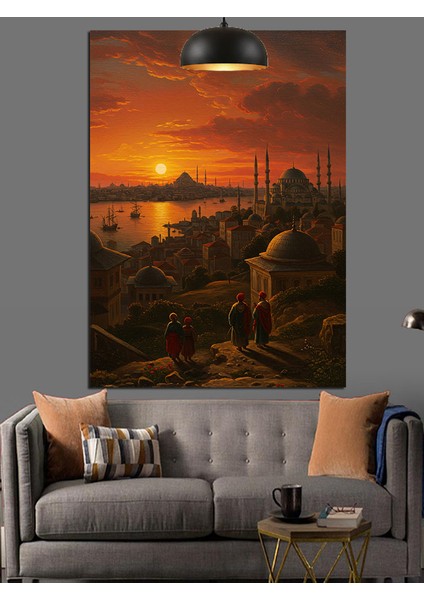 Istanbul Gün Batımı Dekoratif Kanvas - Mdf Ahşap Tablo indirimleri