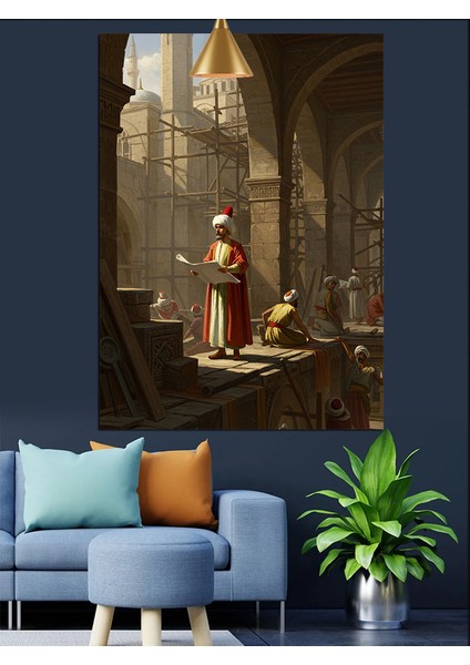 Osmanlı Inşaat Görevlisi Dekoratif Kanvas - Mdf Ahşap Tablo