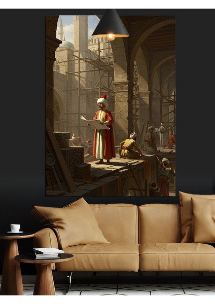 Osmanlı Inşaat Görevlisi Dekoratif Kanvas - Mdf Ahşap Tablo fiyatları