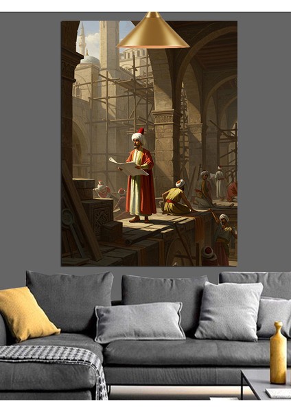 Osmanlı Inşaat Görevlisi Dekoratif Kanvas - Mdf Ahşap Tablo modelleri